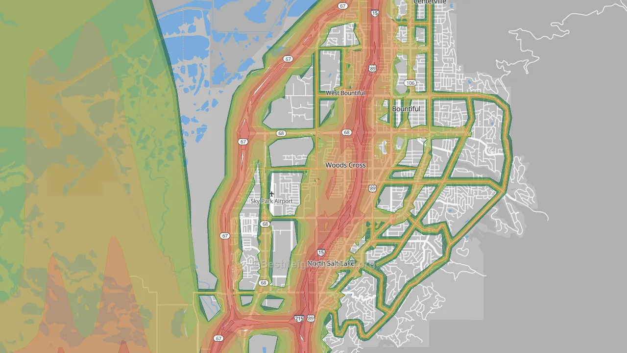 Woods Cross, UT Map of Noise Levels in Woods Cross