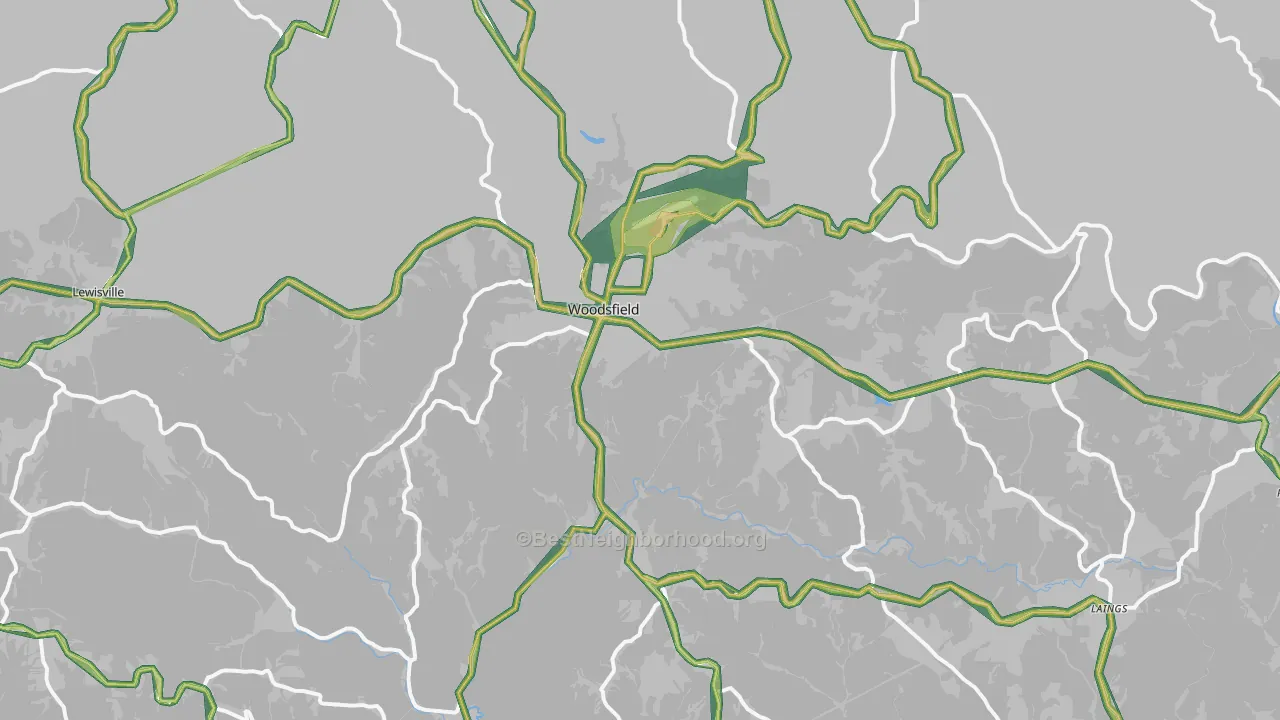 Woodsfield, OH Map of Noise Levels in Woodsfield