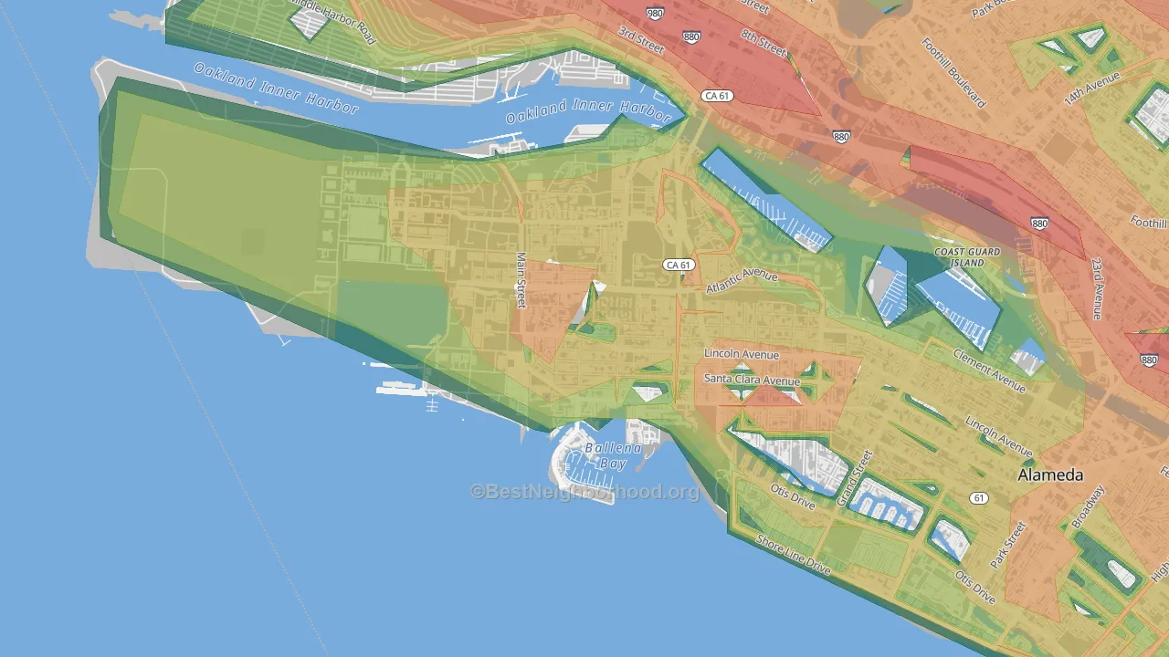 Woodstock, Alameda, CA Map of Noise Levels in Woodstock