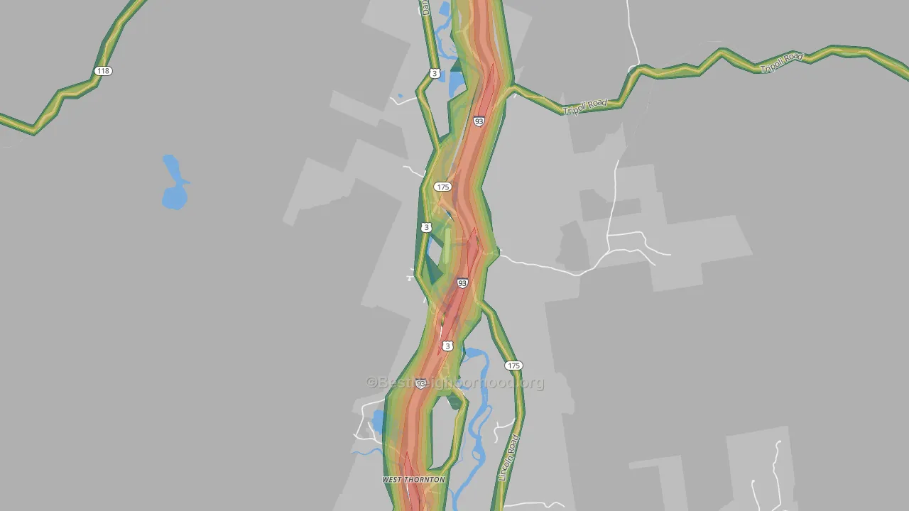 Woodstock, NH Map of Noise Levels in Woodstock