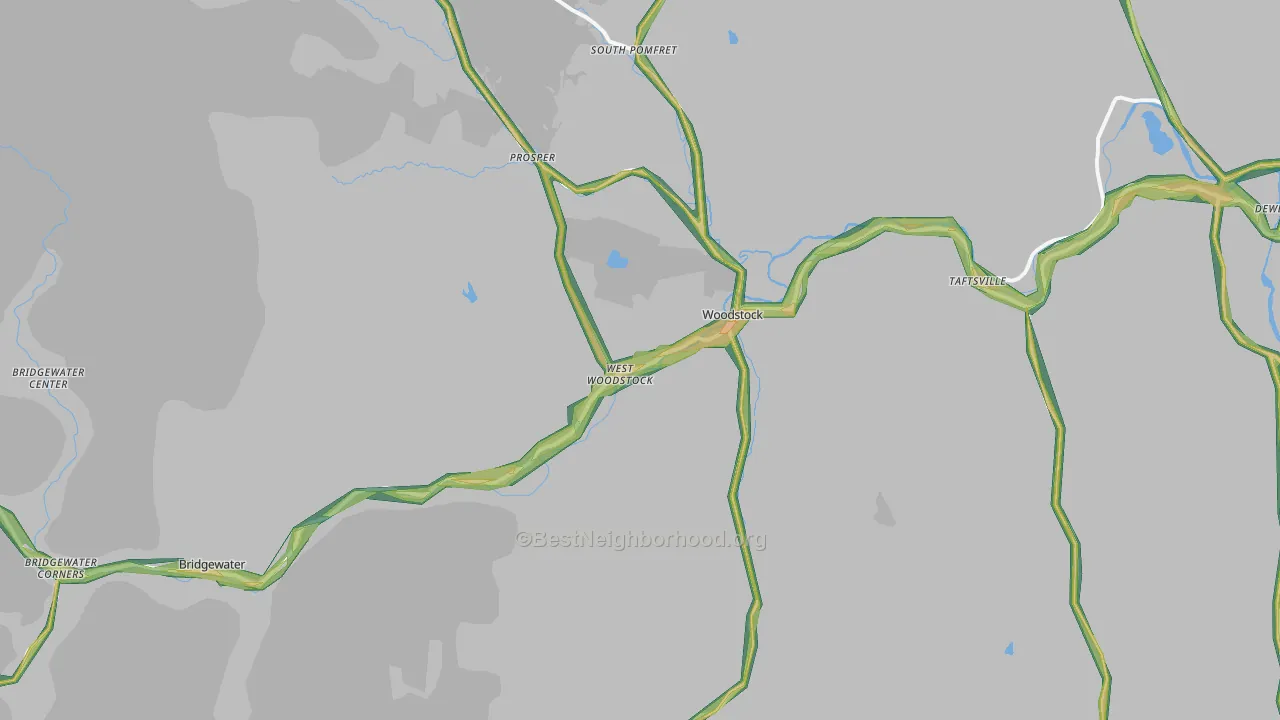 Woodstock, VT Map of Noise Levels in Woodstock