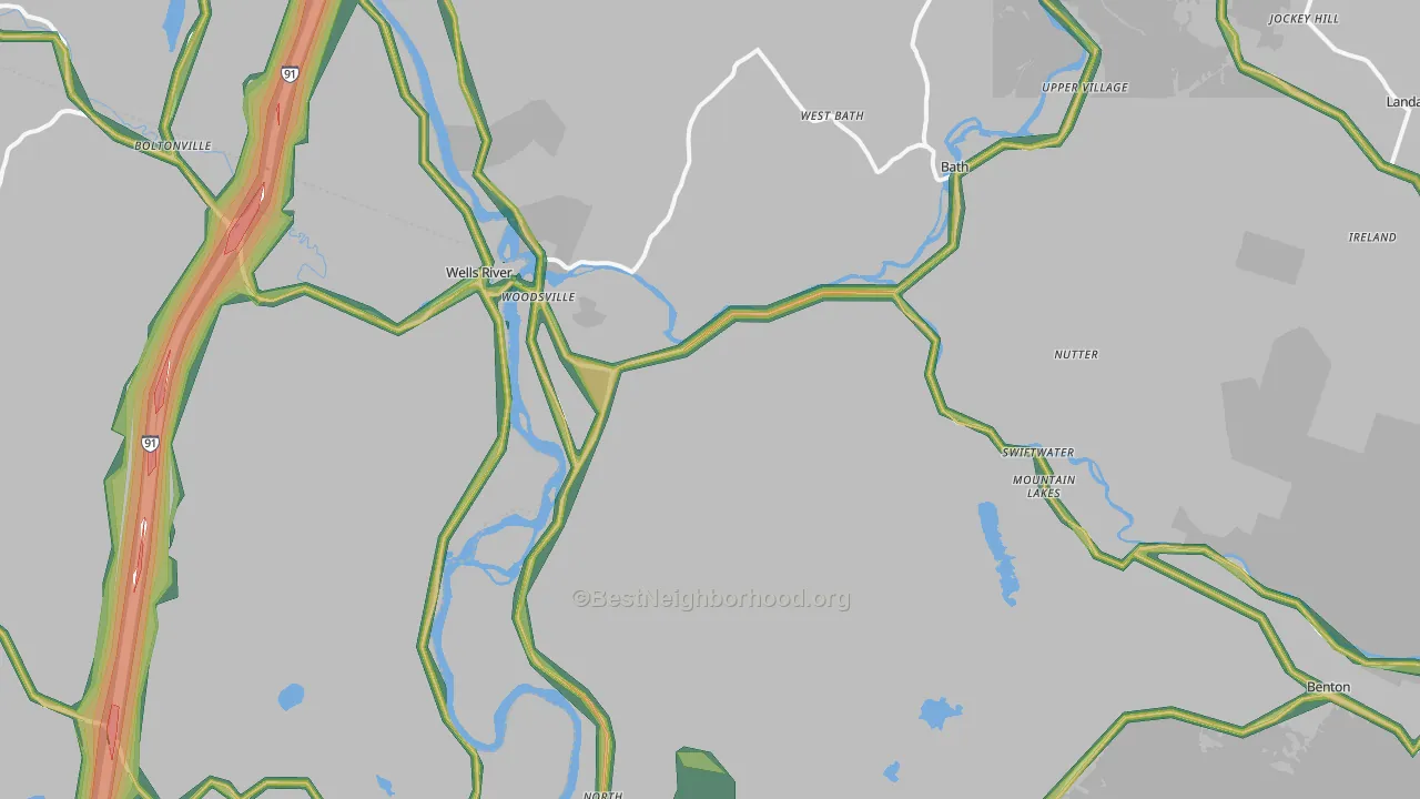 Woodsville, NH Map of Noise Levels in Woodsville