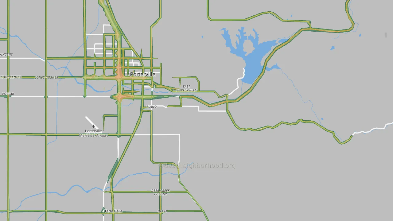 Woodville, CA Map of Noise Levels in Woodville