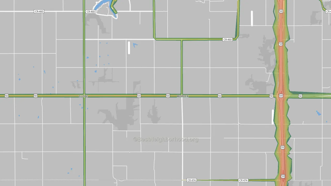 Worden, KS Map of Noise Levels in Worden