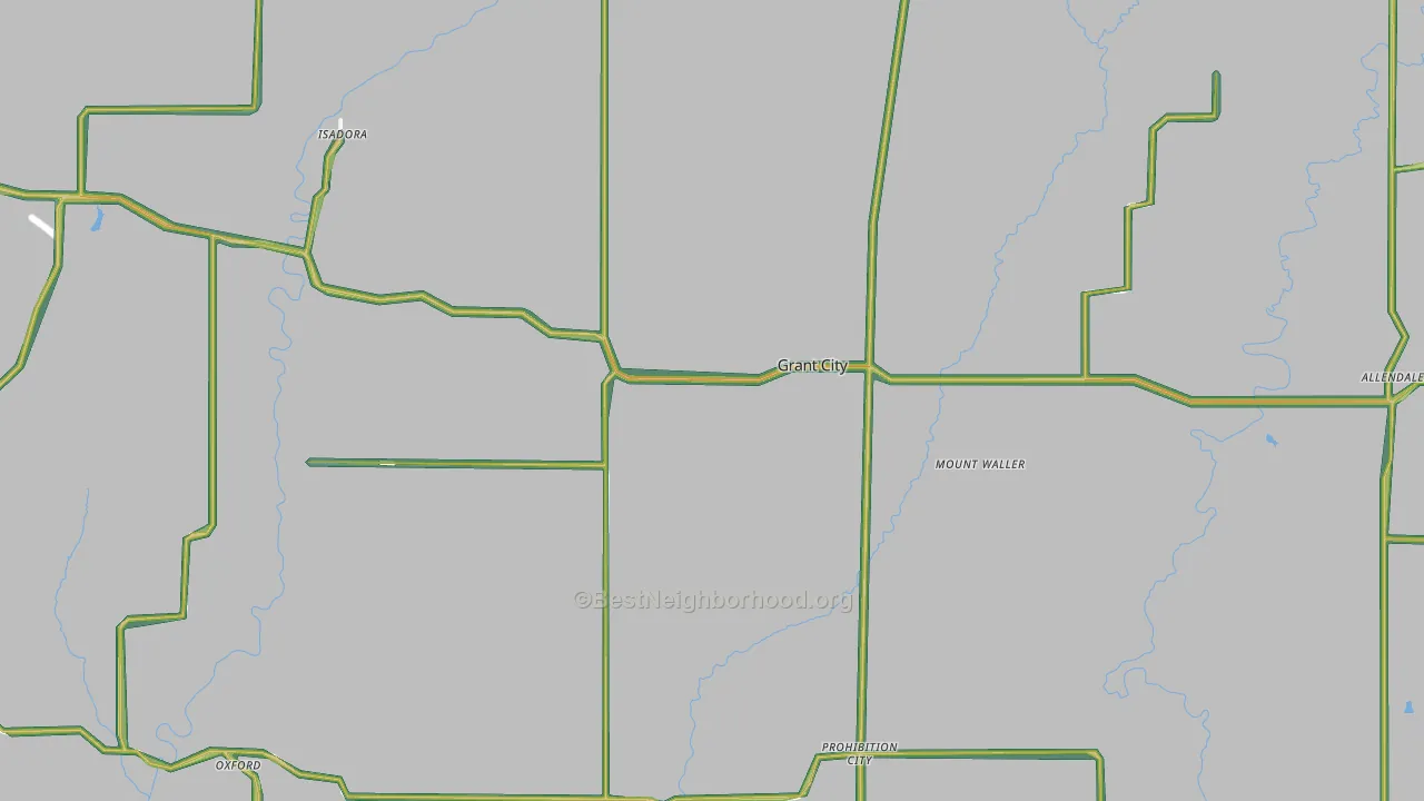 Worth County, MO Map of Noise Levels in Worth County