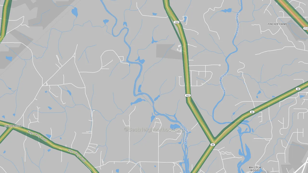 Worthville, GA Map of Noise Levels in Worthville