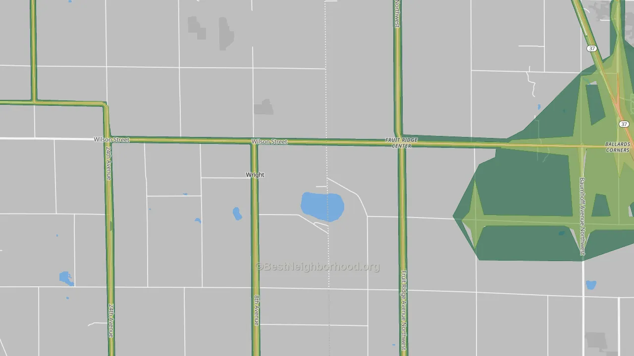 Wright, MI Map of Noise Levels in Wright