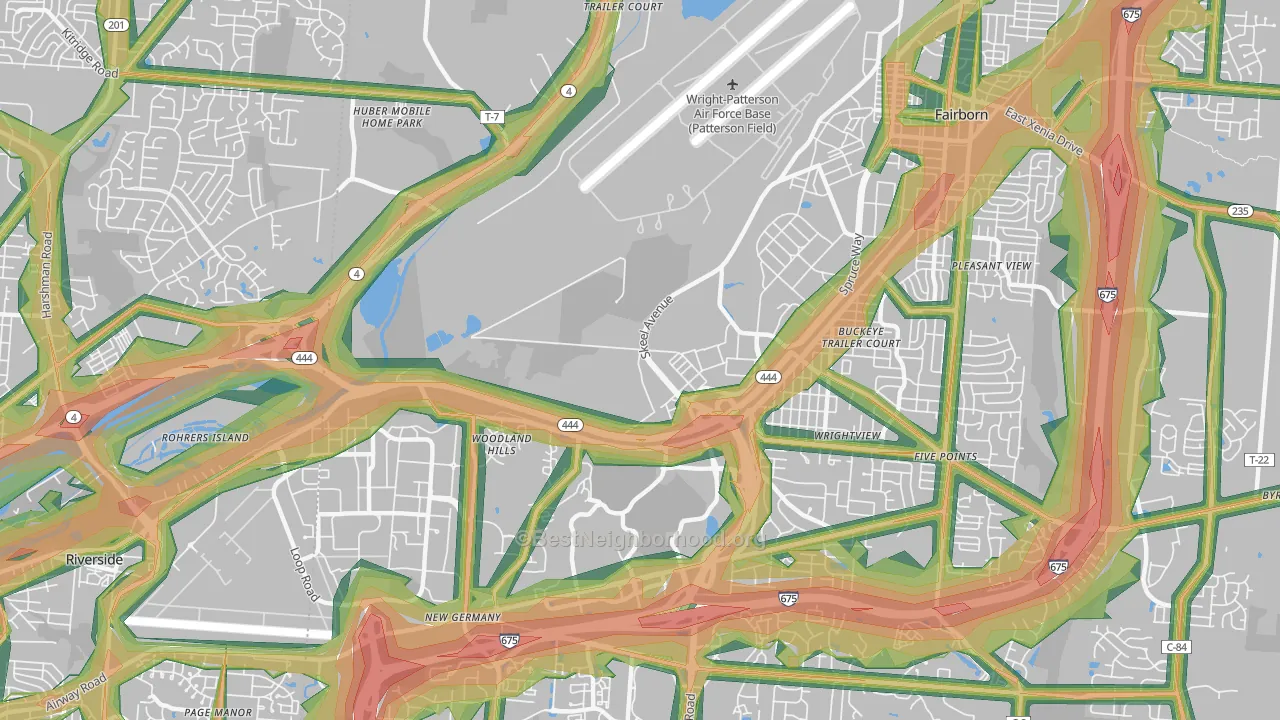 Wright-Patterson AFB, OH Map of Noise Levels in Wright-Patterson AFB