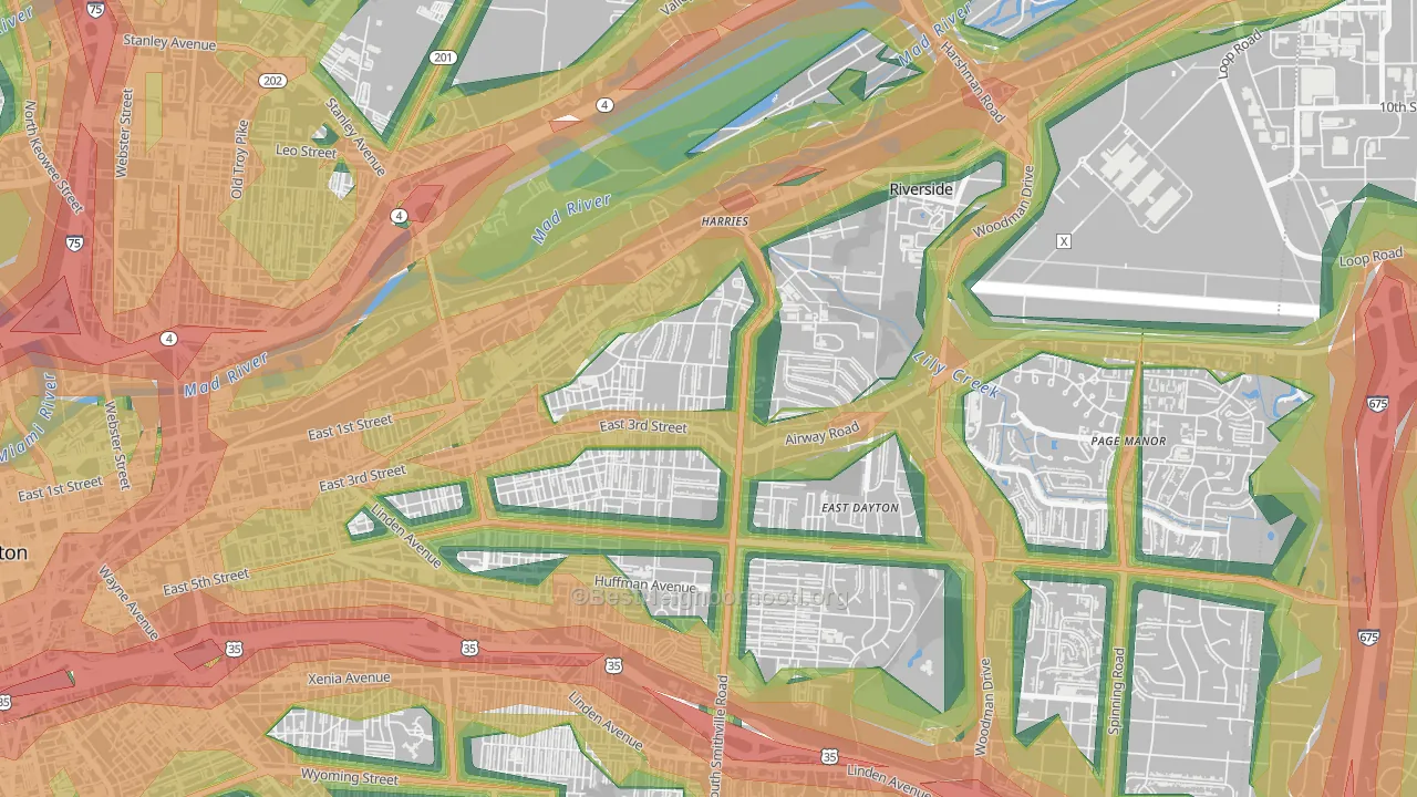 Wright View, Dayton, OH Map of Noise Levels in Wright View