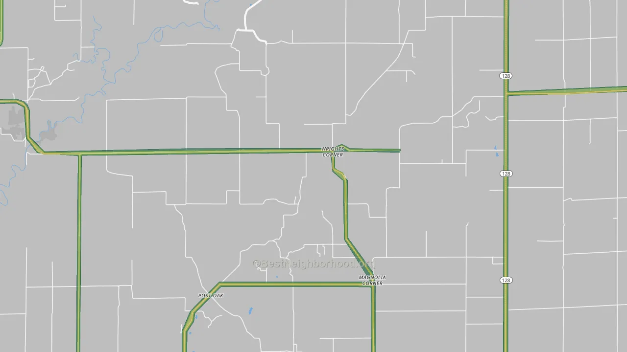 Wrights Corner, IL Map of Noise Levels in Wrights Corner