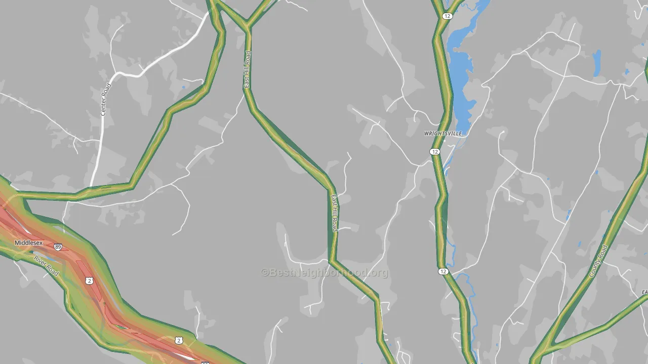 Wrightsville, VT Map of Noise Levels in Wrightsville