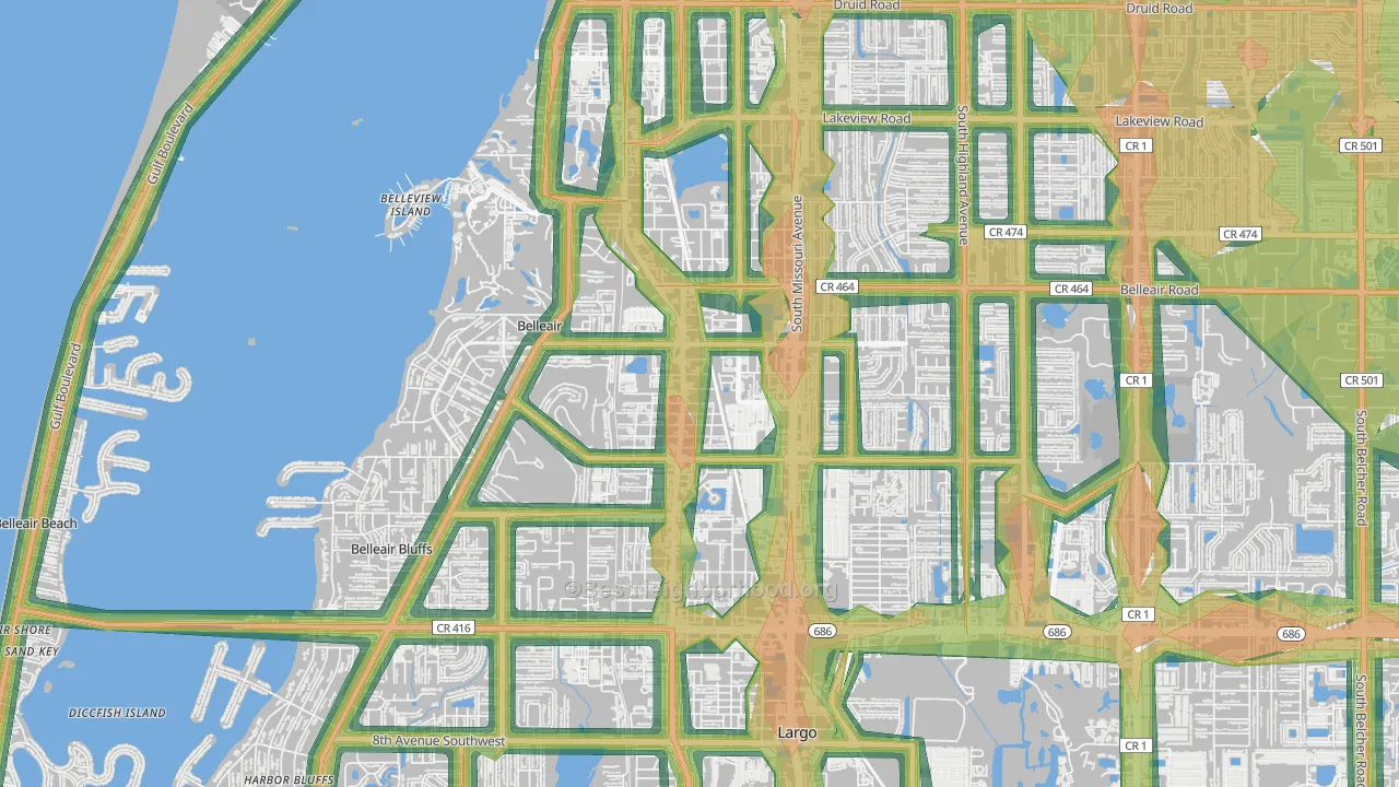 Wyatt Street, Largo, FL Map of Noise Levels in Wyatt Street