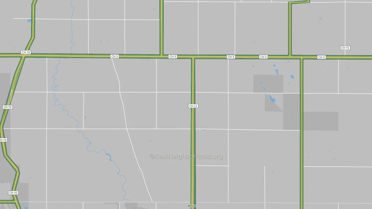 Wylie, MN Map of Noise Levels in Wylie