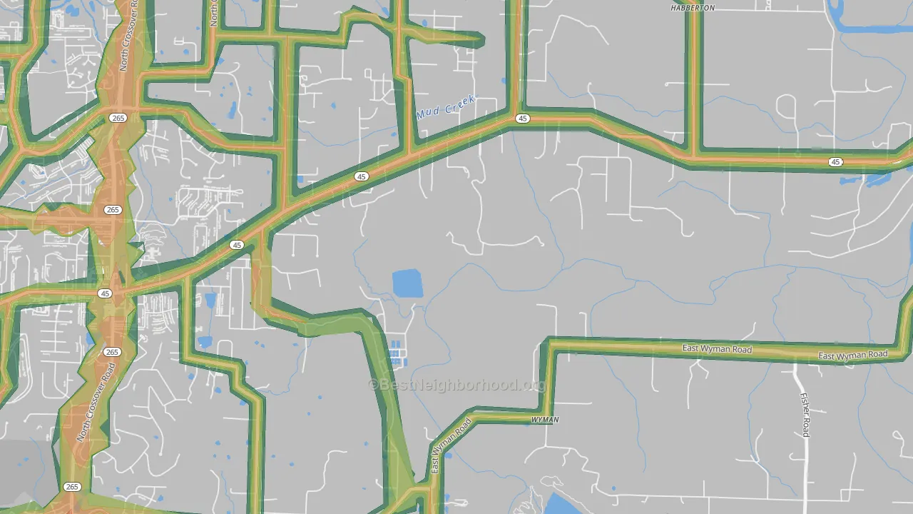 Wyman, AR Map of Noise Levels in Wyman