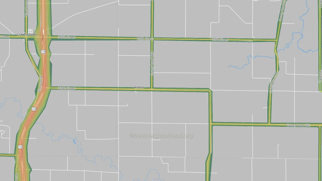 Wyman, IA Map of Noise Levels in Wyman