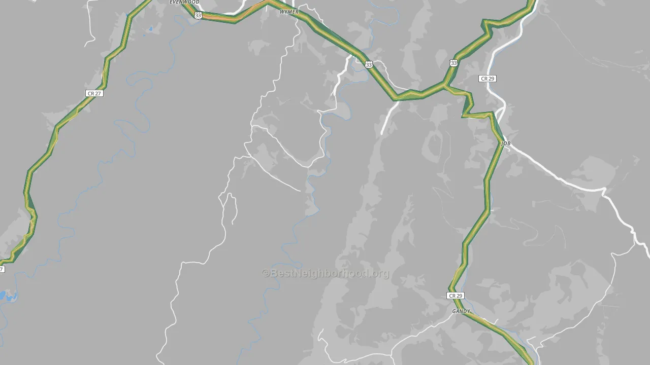 Wymer, WV Map of Noise Levels in Wymer