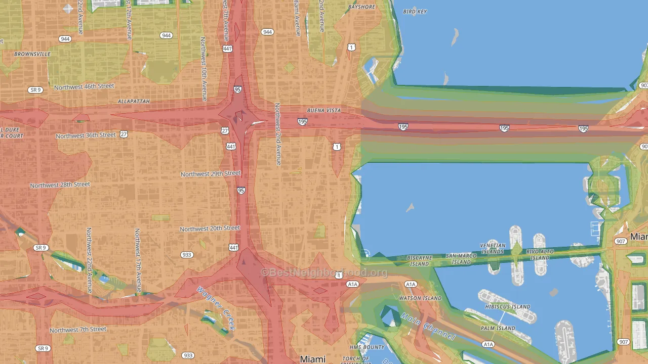 Wynwood, Miami, FL Map of Noise Levels in Wynwood