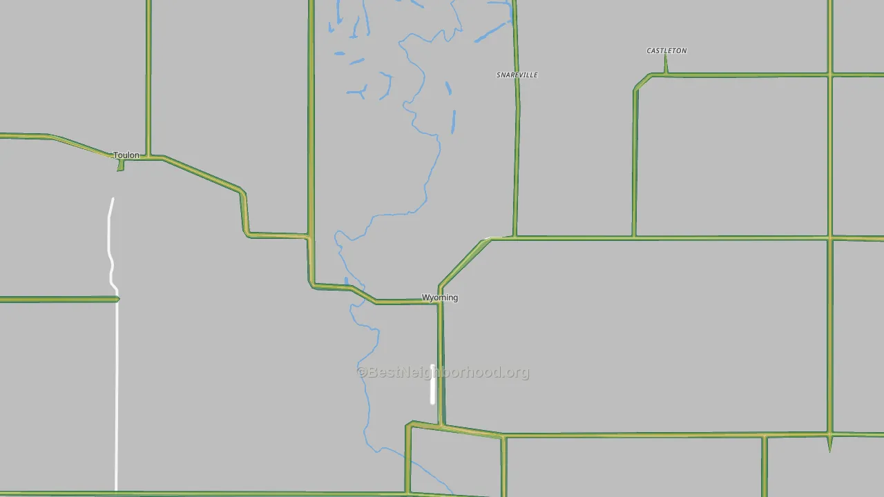 Wyoming, IL Map of Noise Levels in Wyoming