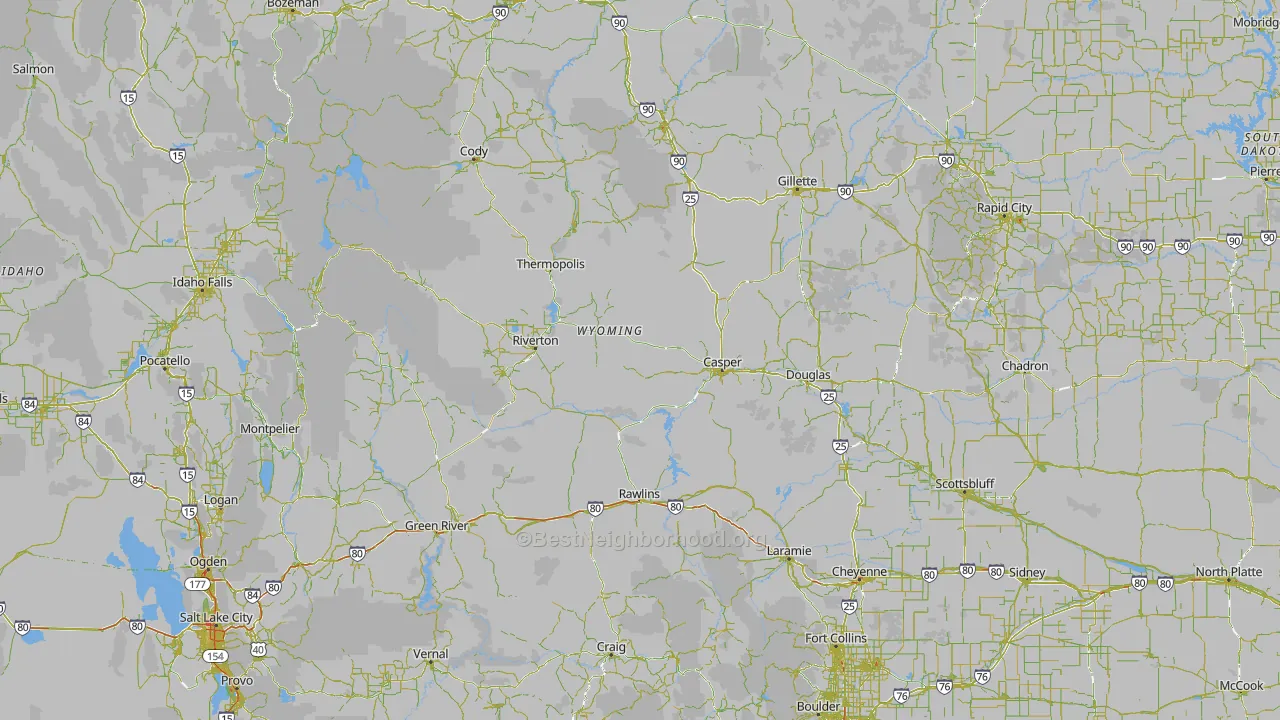 Wyoming Map of Noise Levels in Wyoming