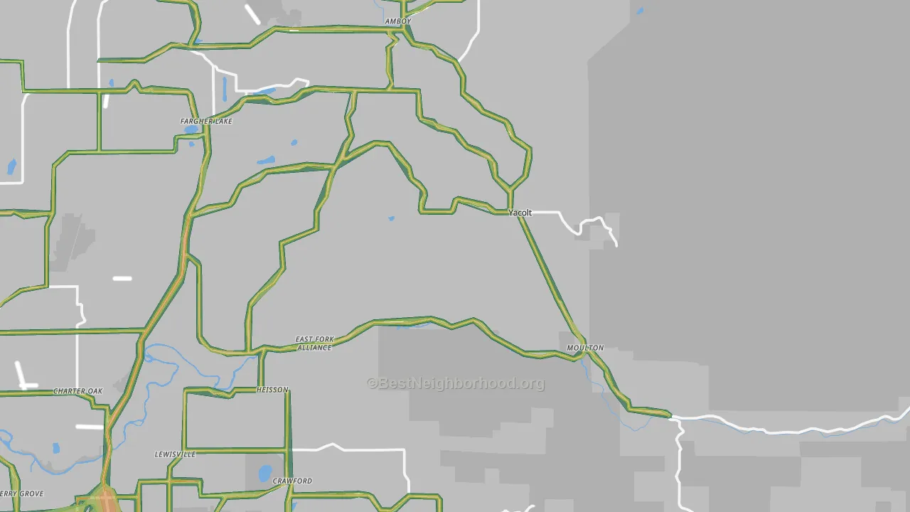 Yacolt, WA Map of Noise Levels in Yacolt