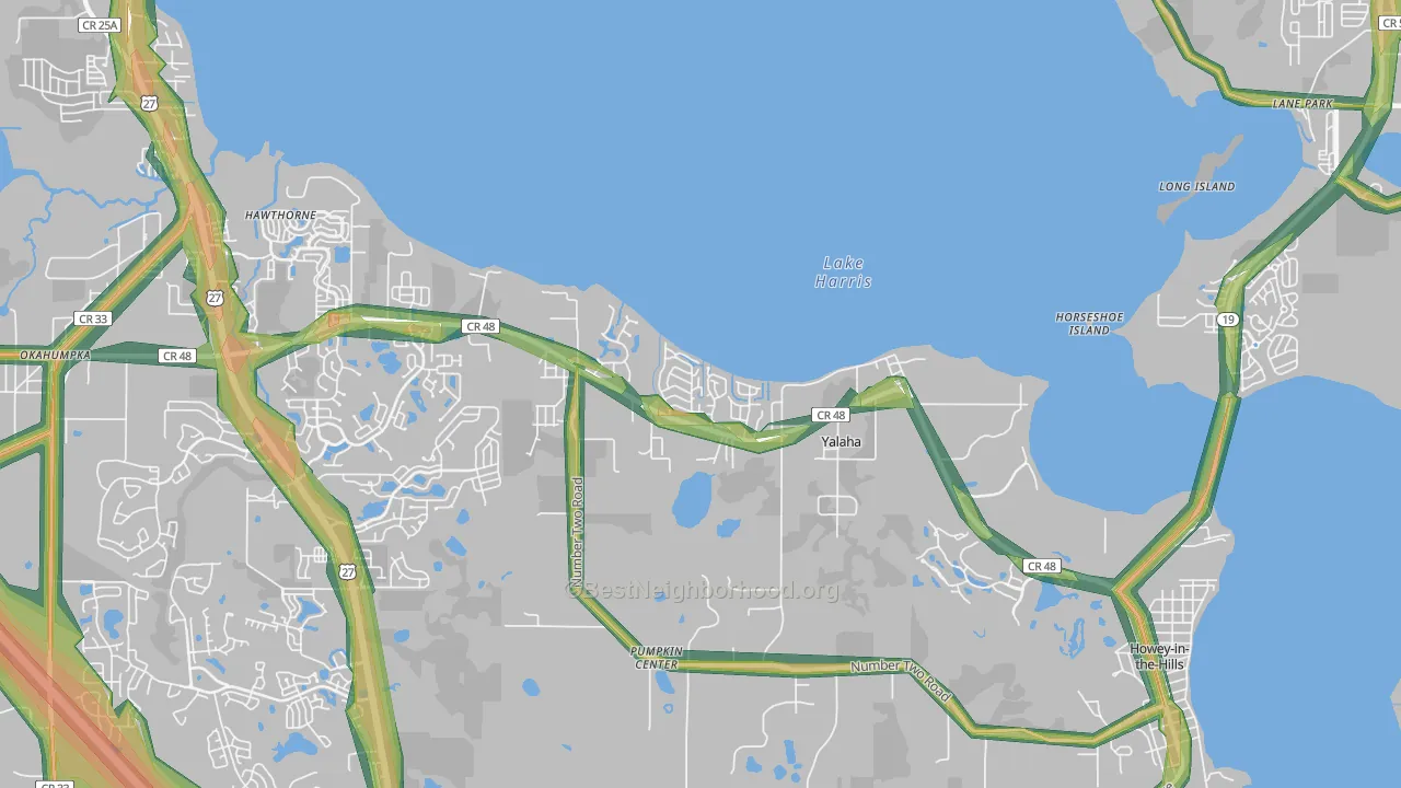 Yalaha, FL Map of Noise Levels in Yalaha