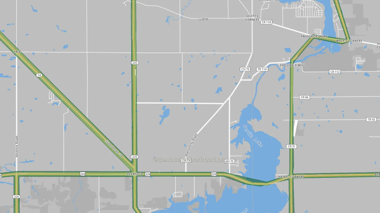 Yale, OH Map of Noise Levels in Yale
