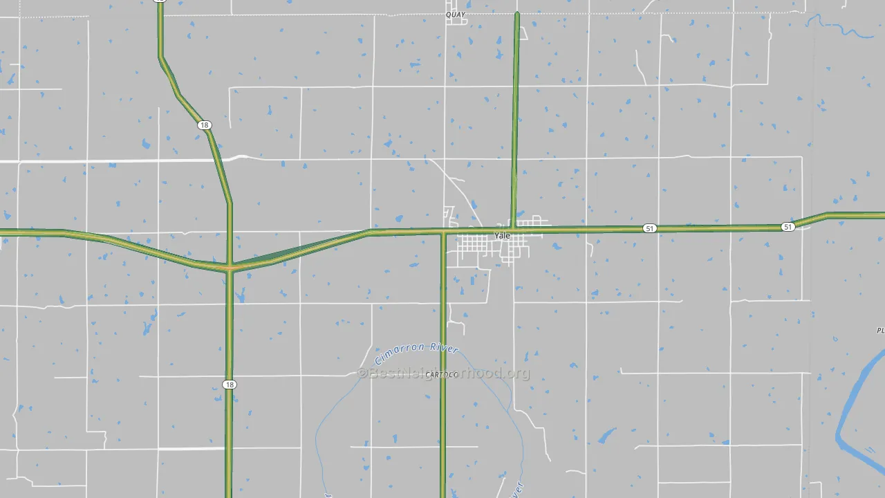 Yale, OK Map of Noise Levels in Yale