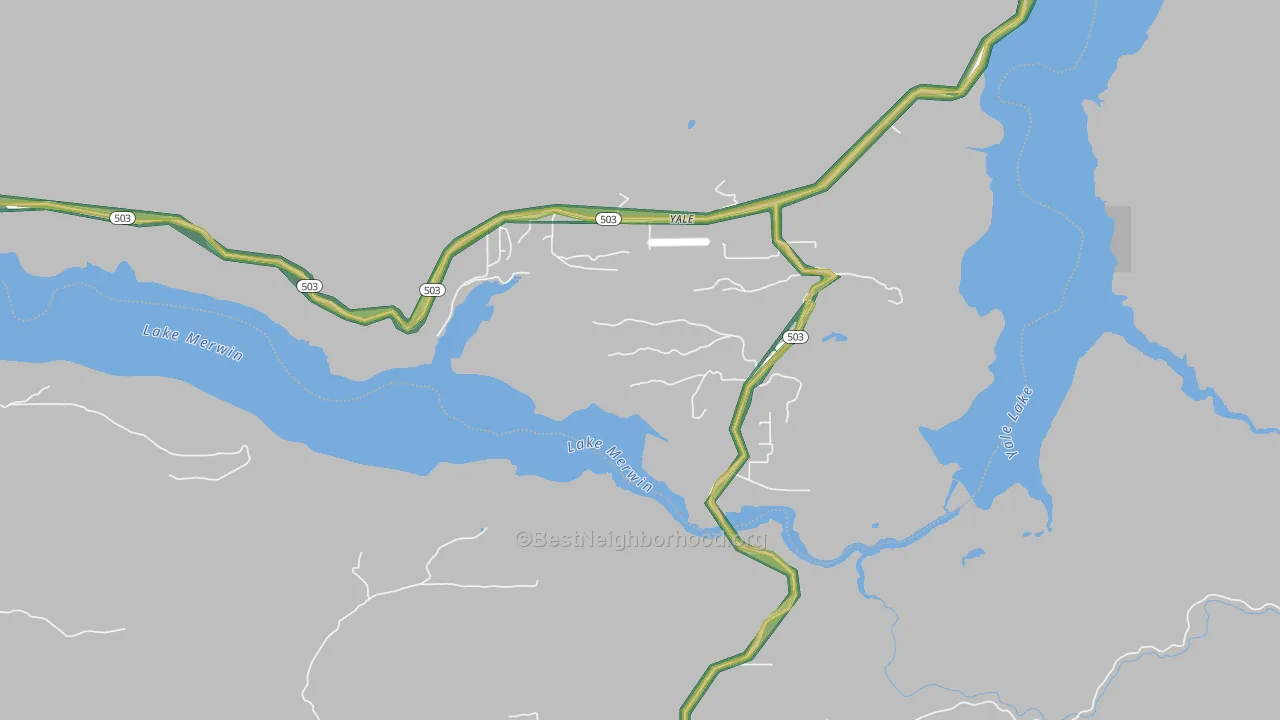 Yale, WA Map of Noise Levels in Yale