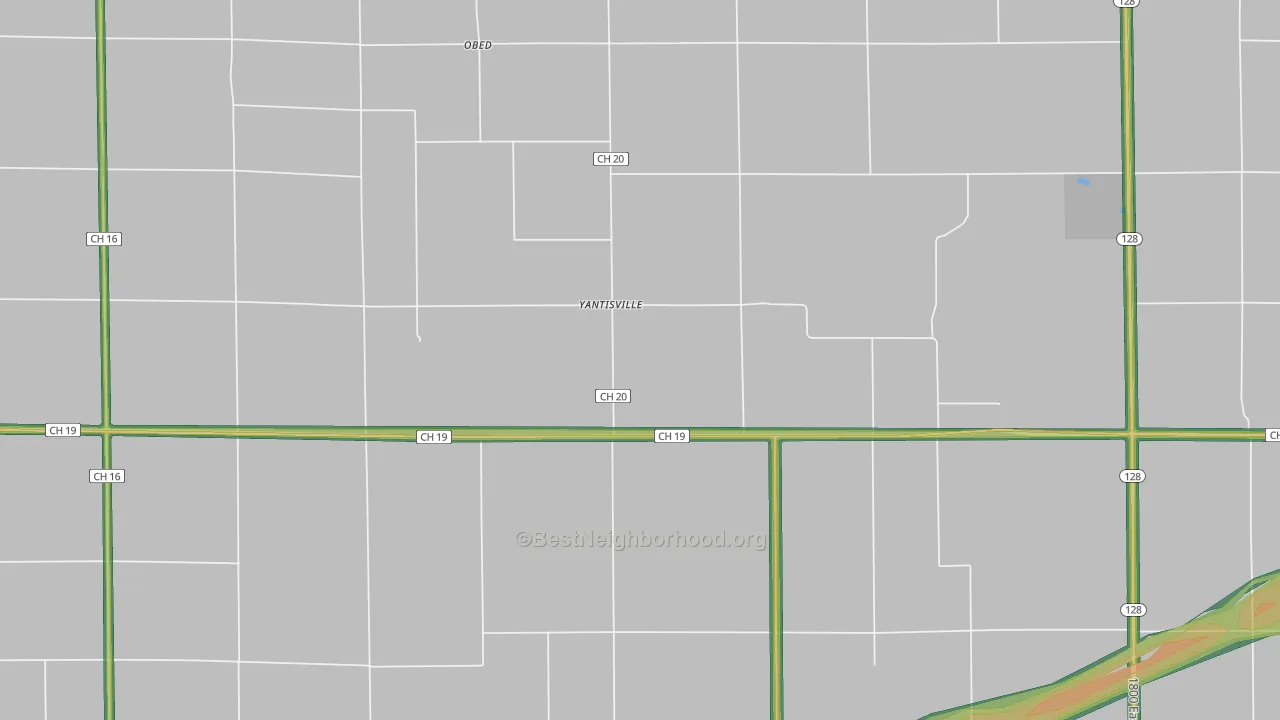 Yantisville, IL Map of Noise Levels in Yantisville