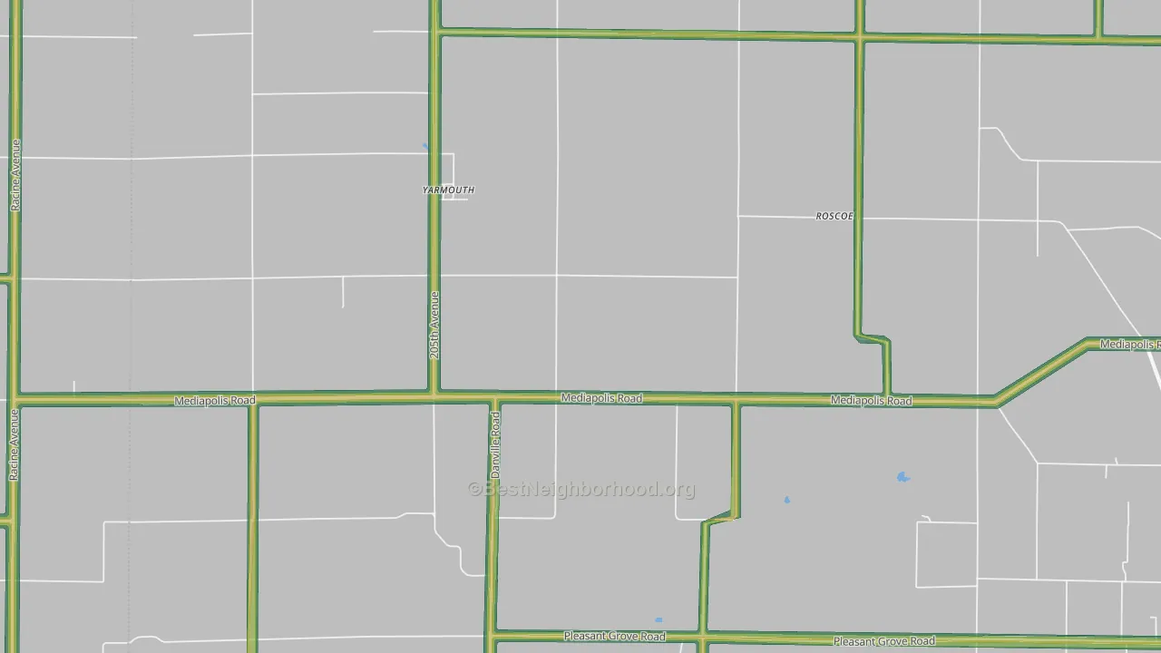 Yarmouth, IA Map of Noise Levels in Yarmouth