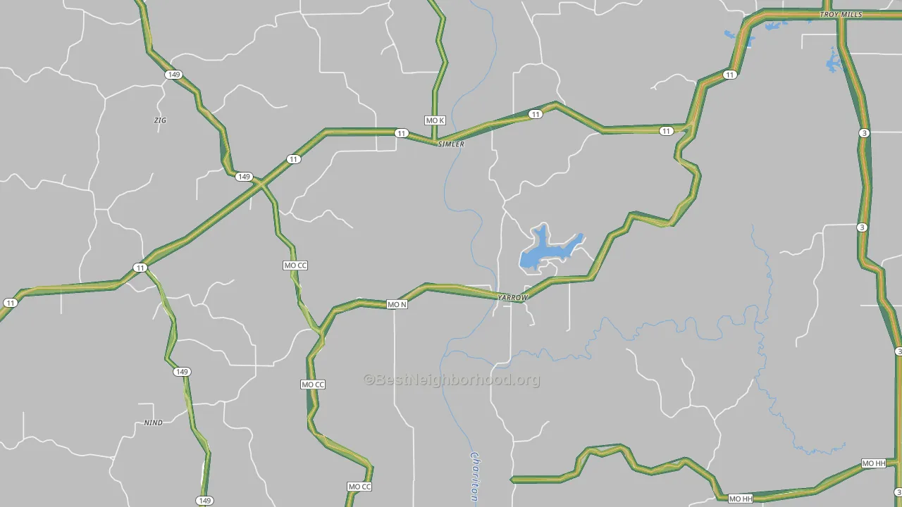 Yarrow, MO Map of Noise Levels in Yarrow
