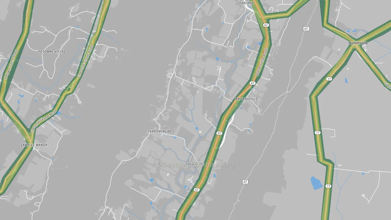 Yarrowsburg, MD Map of Noise Levels in Yarrowsburg