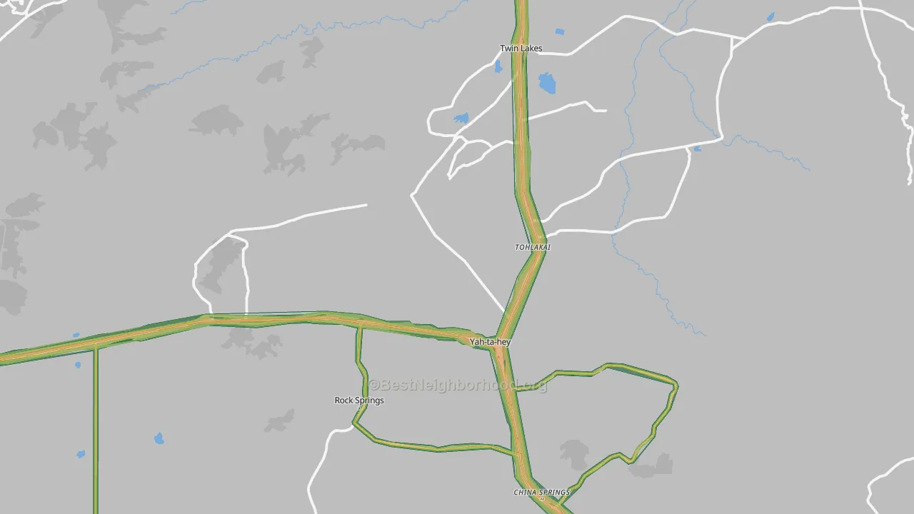 Yatahey, NM Map of Noise Levels in Yatahey