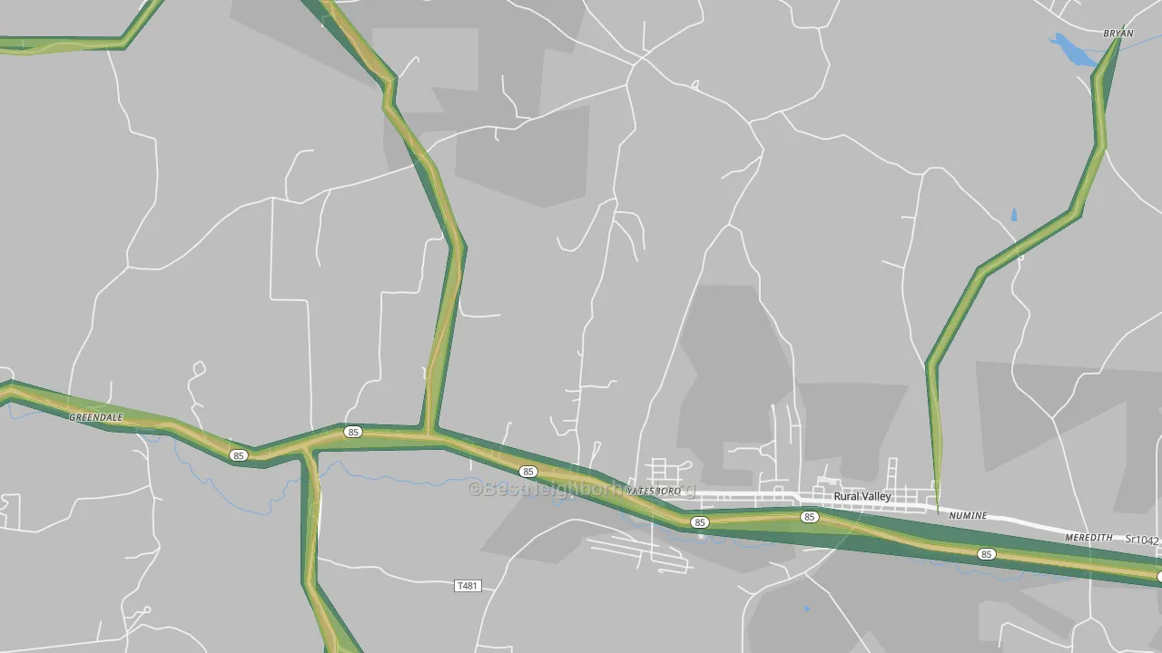 Yatesboro, PA Map of Noise Levels in Yatesboro