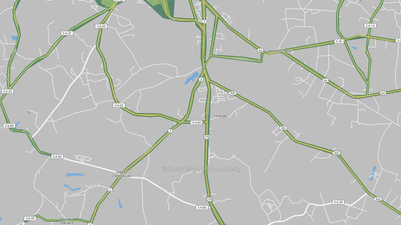 Yenome, SC Map of Noise Levels in Yenome
