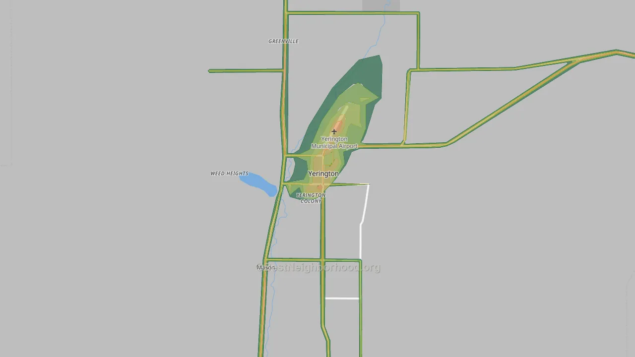 Yerington, NV Map of Noise Levels in Yerington