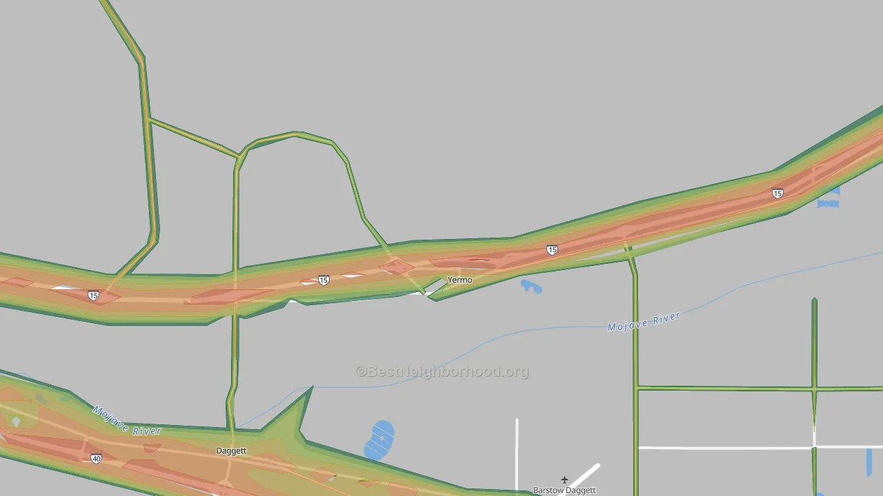 Yermo, CA Map of Noise Levels in Yermo