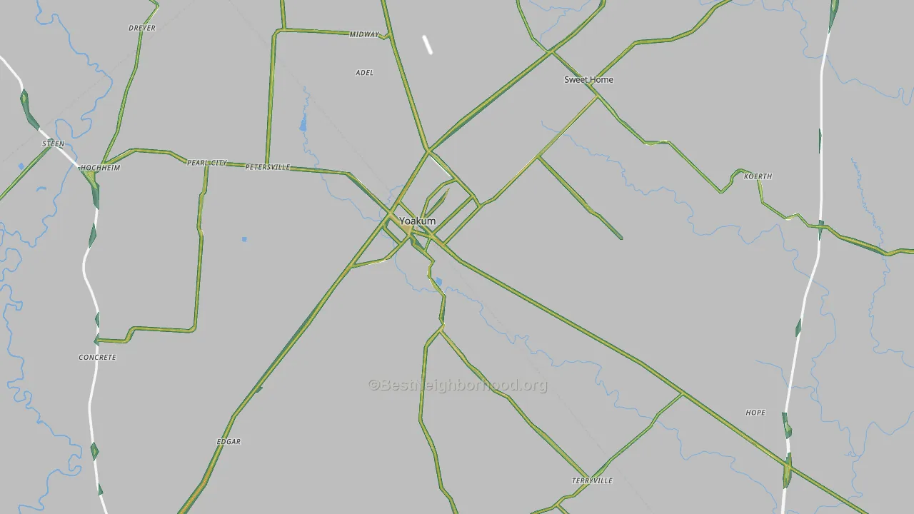 Yoakum, TX Map of Noise Levels in Yoakum
