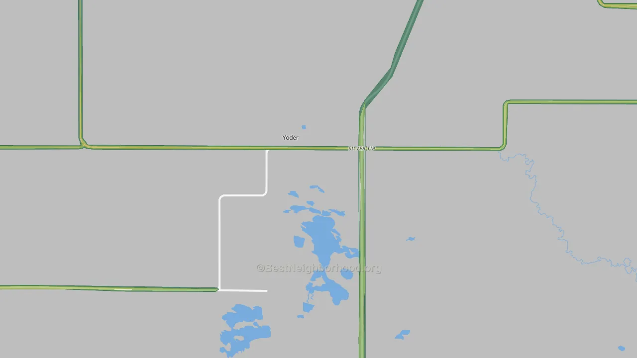 Yoder, WY Map of Noise Levels in Yoder