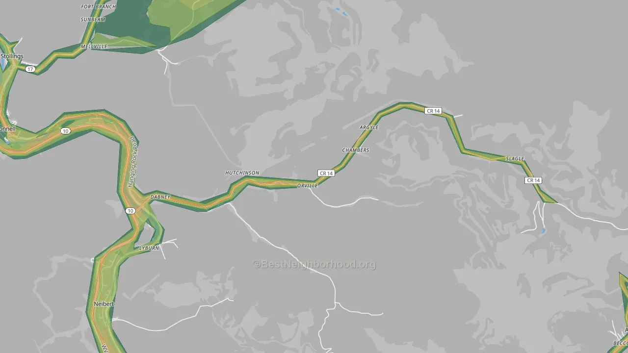 Yolyn, WV Map of Noise Levels in Yolyn