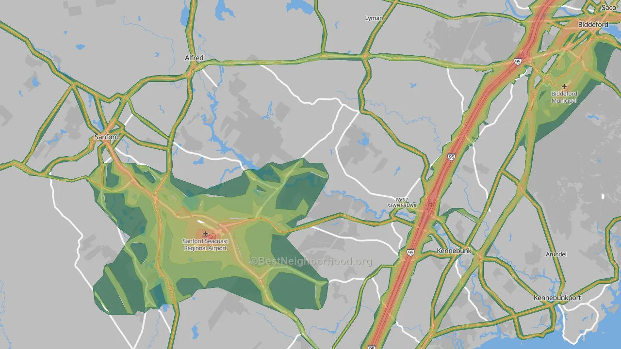 York County, ME Map of Noise Levels in York County