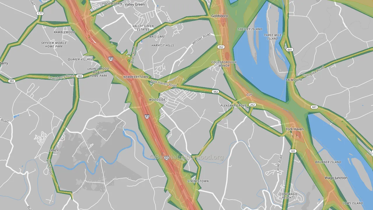 York Haven, PA Map of Noise Levels in York Haven