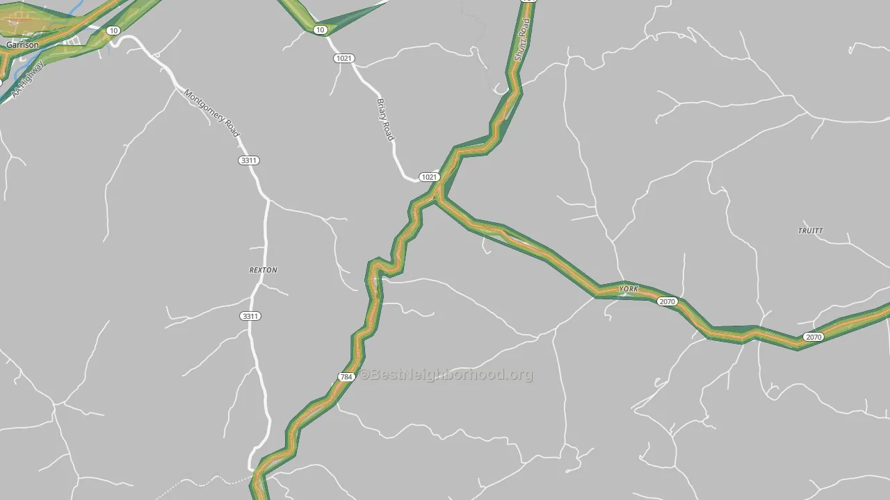 York, KY Map of Noise Levels in York