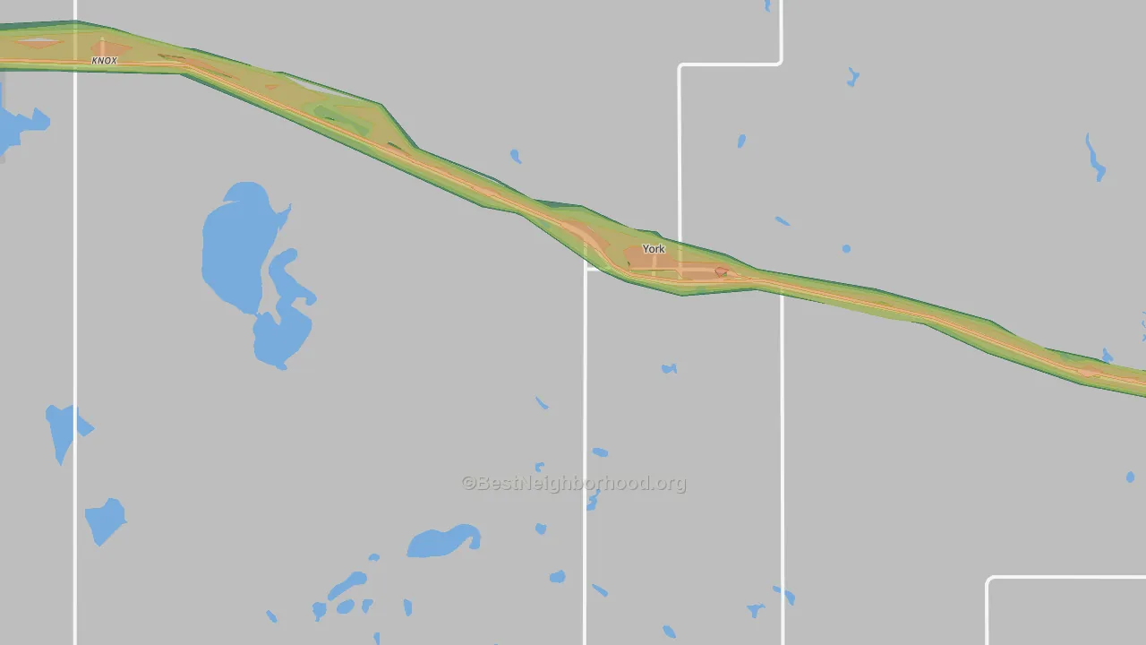 York, ND Map of Noise Levels in York
