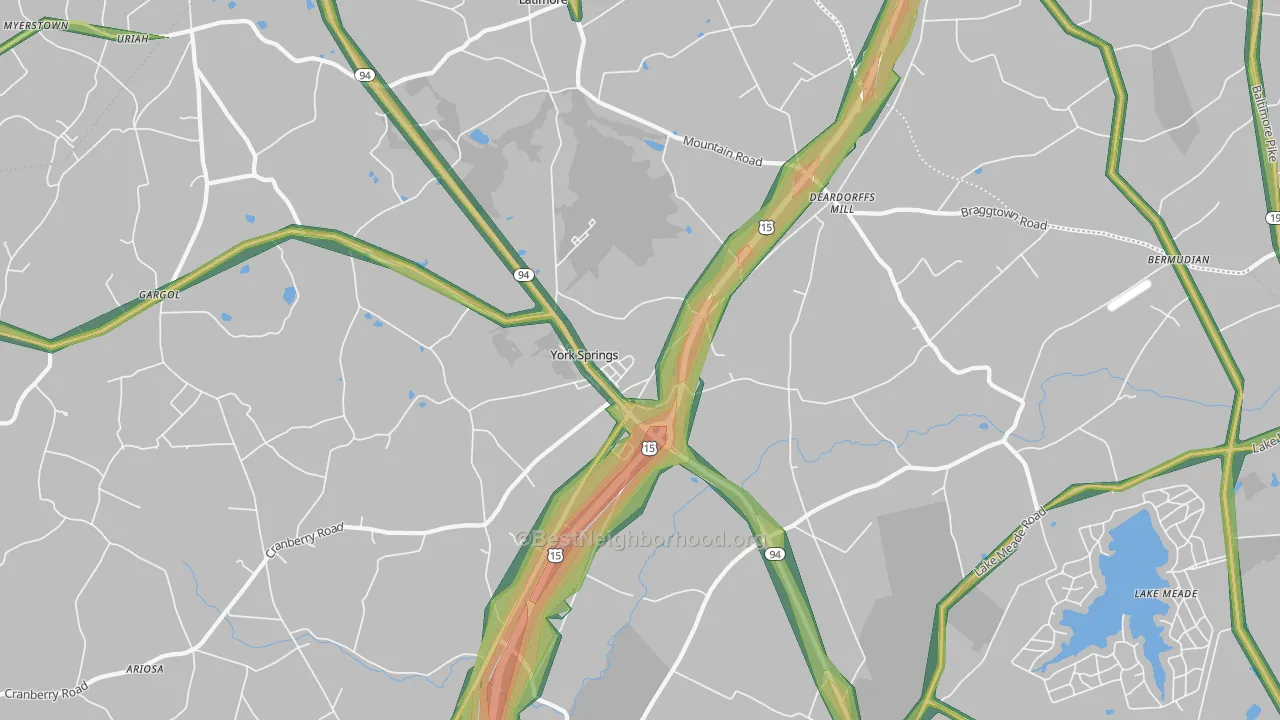 York Springs, PA Map of Noise Levels in York Springs