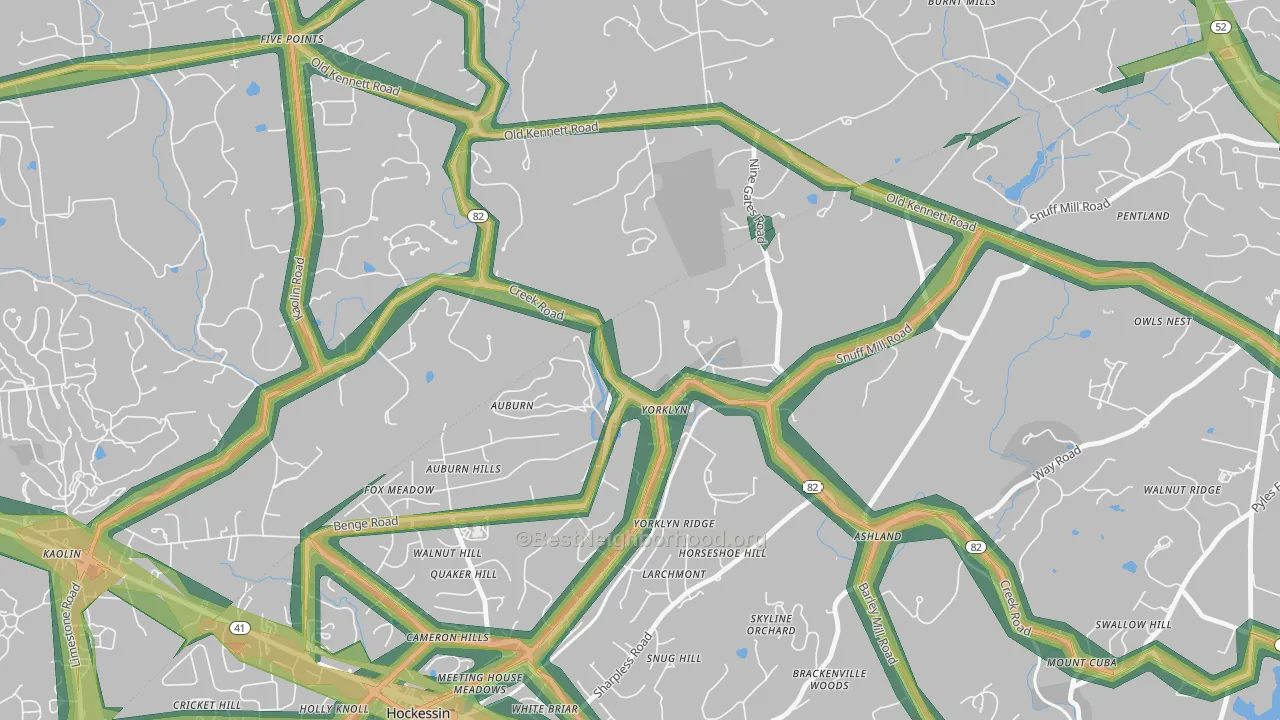 Yorklyn, DE Map of Noise Levels in Yorklyn
