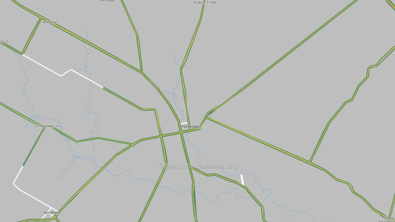 Yorktown, TX Map of Noise Levels in Yorktown