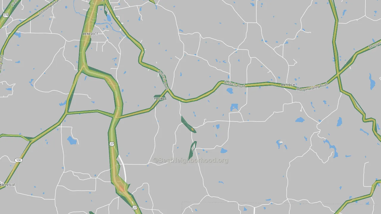 Youngs, GA Map of Noise Levels in Youngs