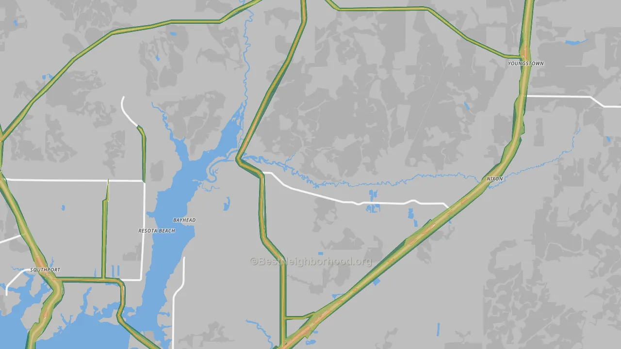 Youngstown, FL Map of Noise Levels in Youngstown