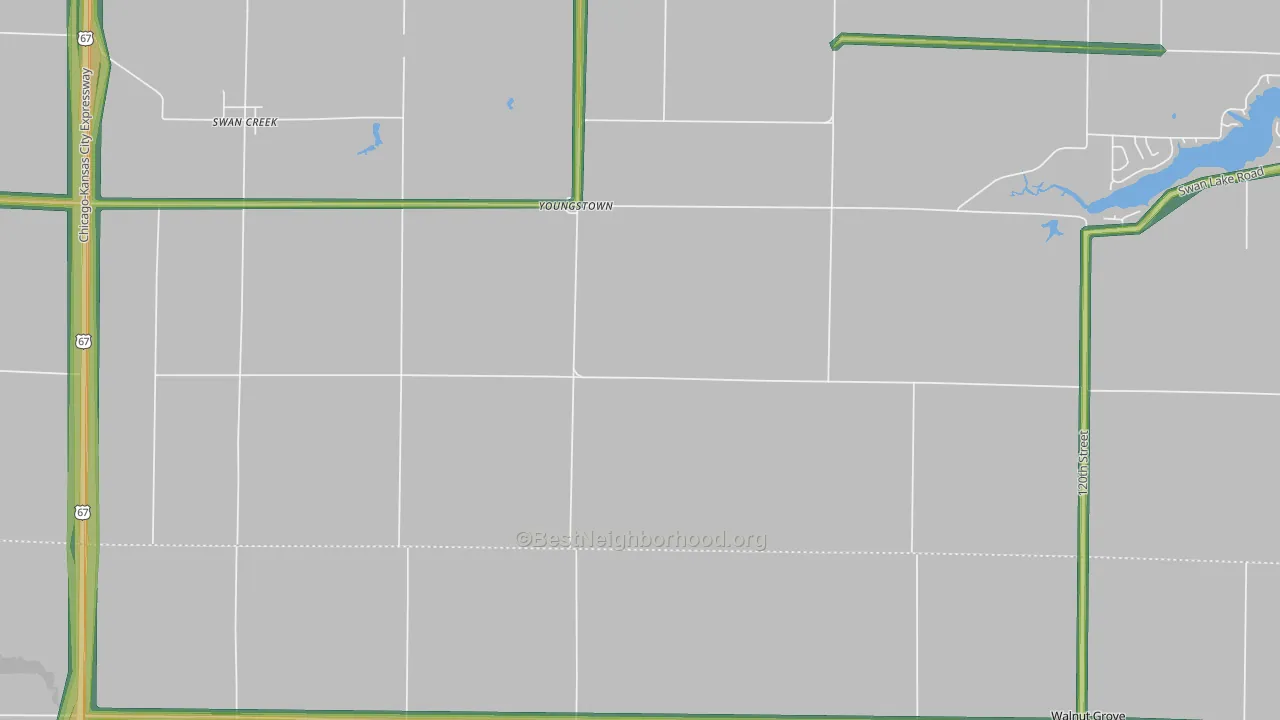 Youngstown, IL Map of Noise Levels in Youngstown